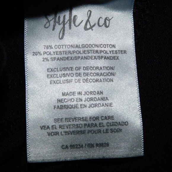 Style & Co Womens S Black Floral Embroidered Skinny Leg Pull On Jean - Picture 2 of 13